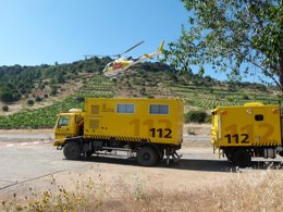 Medios del operativo de extinción desplazados hoy a Cebreros (Ávila)