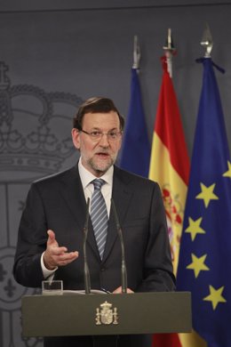 El presidente del Gobierno, Mariano Rajoy, en Moncloa