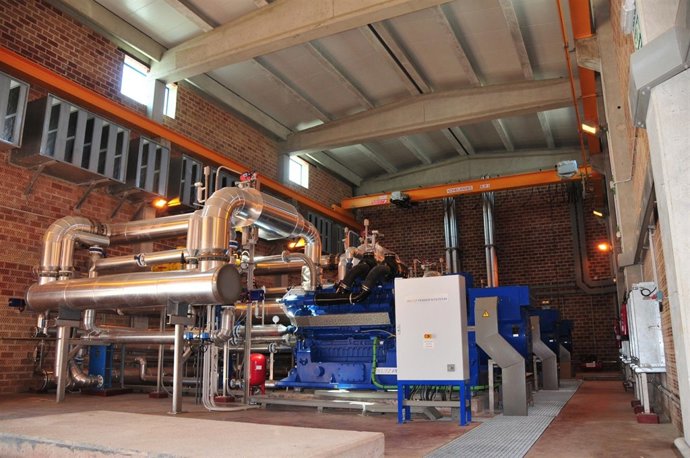 Interior de la planta de cogeneración de energía de la EDAR1