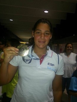 Lorena Miranda a su llegada a Sevilla.