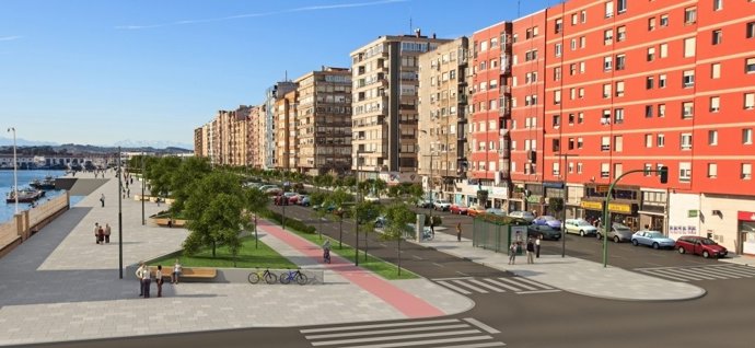 Infografía del paseo marítimo de Castilla-Hermida
