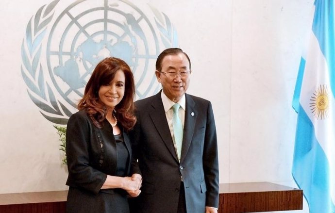 Cristina Fernández con Ban Ki-moon