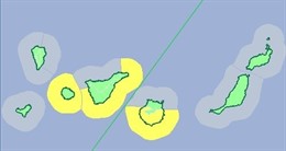 Imágen del aviso amarillo de la AEMET para este jueves