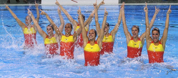 El equipo español de natación sincronizada 