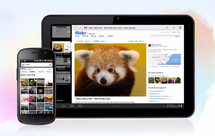 Navegador web Firefox para dispositivos móviles smartphones tablets Android