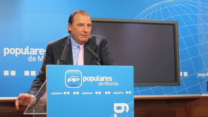 Martínez-Pujalte en rueda de prensa en Murcia