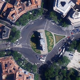 Imagen aérea de la Puerta de Alcalá