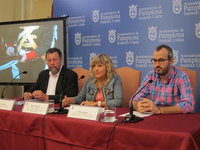 Iriarte, Caballero y Alonso en la presentación de los actos