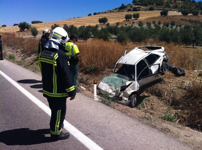 Imagen del accidente en la M300, a la altura de Arganda