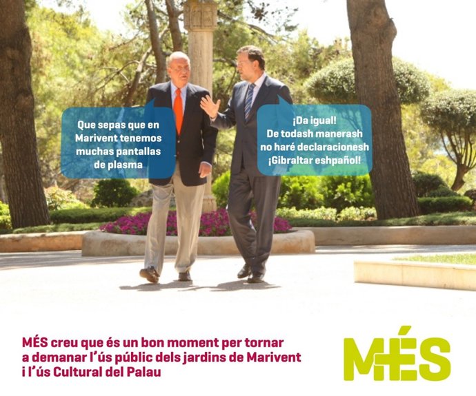 Fotomontaje de MÉS sobre la reunión entre Rajoy y el Rey