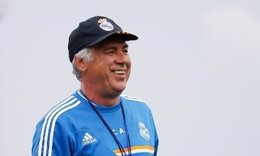 El entrenador del Real Madrid Carlo Ancelotti en un entrenamiento