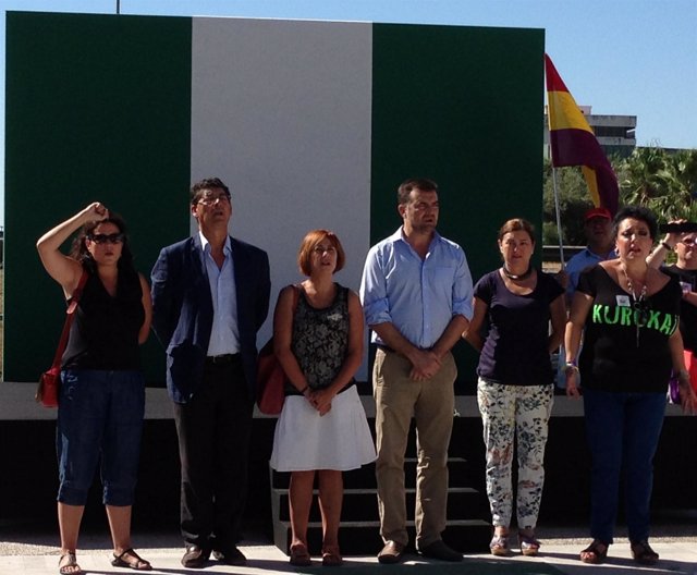 El coordinador general de IULV-CA, Antonio Maíllo, en el homenaje a Blas Infante