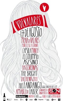 Cartel del festival Con V de Valarés, en Ponteceso
