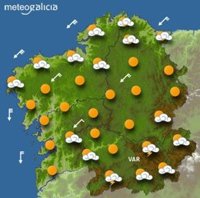 Activada la alerta naranja por temperaturas máximas en Ourense y Pontevedra en la tarde de este domingo