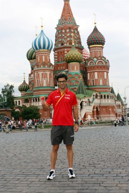 Miguel Ángel López en la Plaza Roja de Moscú
