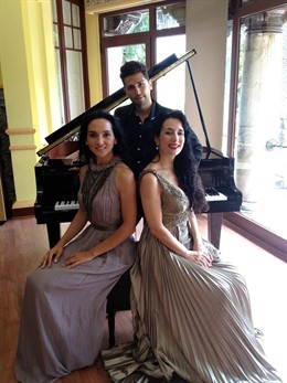 El trío protagonista del concierto recital en Santa María de Cayón