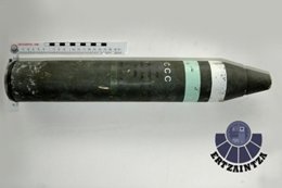 Obus encontrado en la playa de la Zurriola