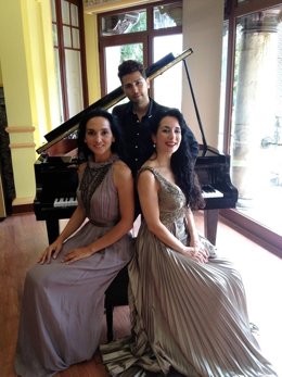 El trío protagonista del concierto recital en Santa María de Cayón