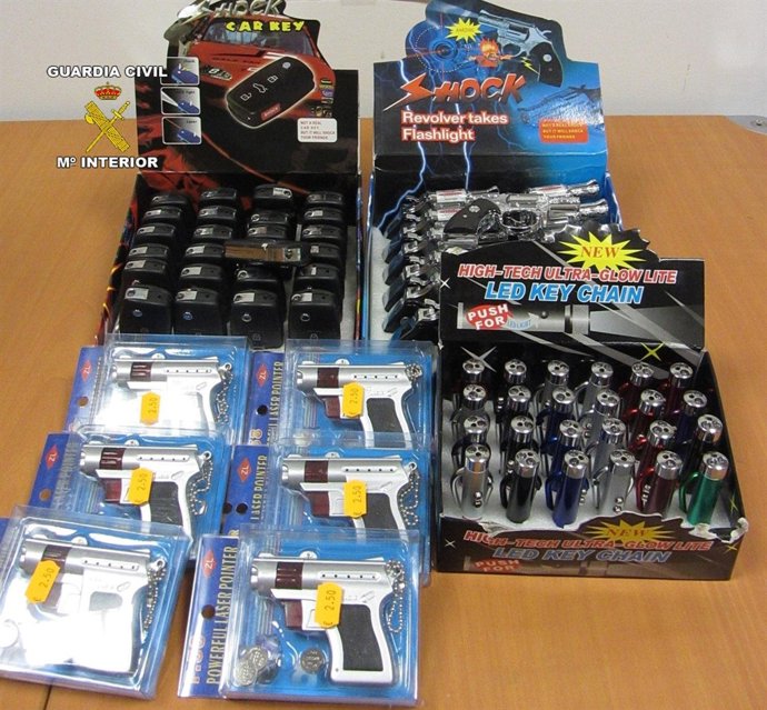 Algunos de los punteros láser intervenidos