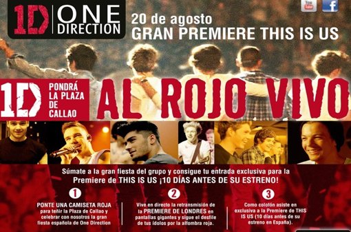 El preestreno de One Direction: This is us será el 20 de agosto en Callao 