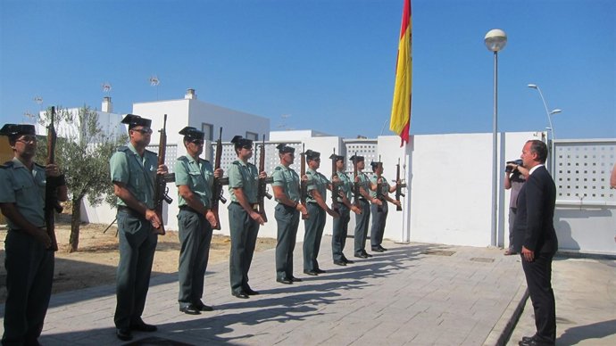 El secretario de Estado, Francisco Martínez, en Bollullos (Huelva).