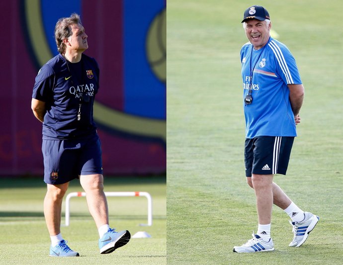 Ancelotti y el 'Tata' Martino, entrenadores del Real Madrid y el FC Barcelona