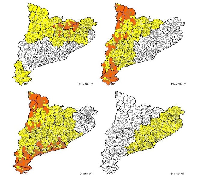 Mapas de lluvias en Catalunya