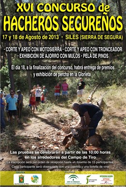 Cartel del XVI Concurso de Hacheros Segureños que se celebra en Siles.