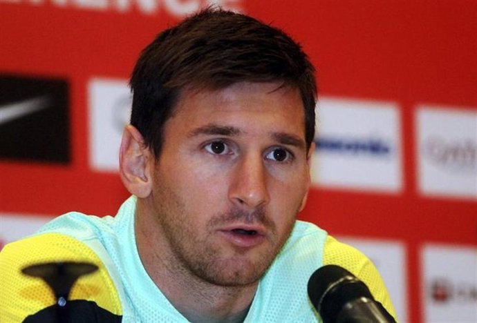 Imagen de archivo del atacante argentino Lionel Messi durante una conferencia de