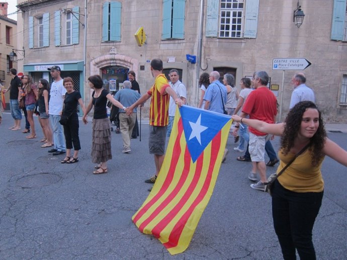 Ensayo de la marcha humana por la independencia en Prada de Conflent