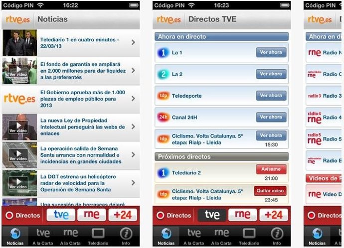Captura app RTVE iTunes