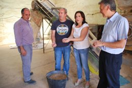 Sandra García en una visita a Lanteira