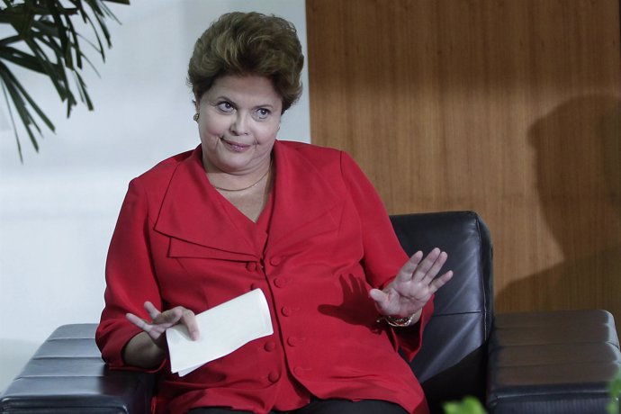La presidenta de Brasil, Dilma Rousseff, durante una reunión realizada en Brasil