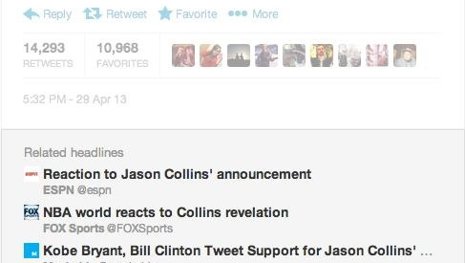 Twitter ofrece una nueva pestaña de historias relacionadas