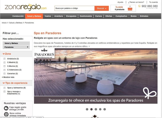 Zonaregalo.Com y Paradores