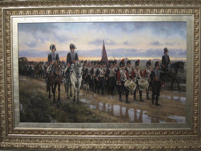 Uno de los cuadros en la exposición de Augusto Ferrer-Dalmau