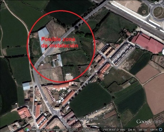 Posible ubicación de la gasolinera de Pinseque.