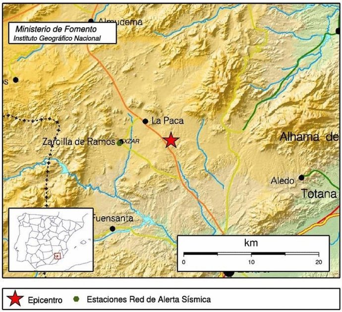 Imagen de la zona de uno de los terremotos