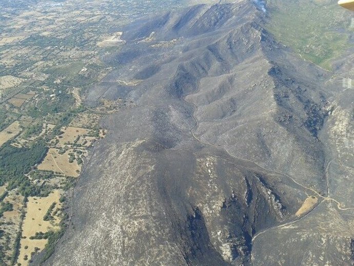 Vista aérea incendio de Artà