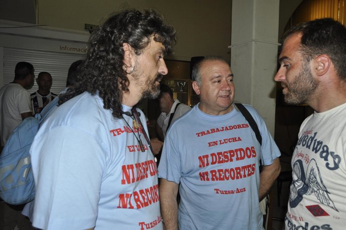 El presidente del Comité de Empresa de AUZ tras la asamblea.