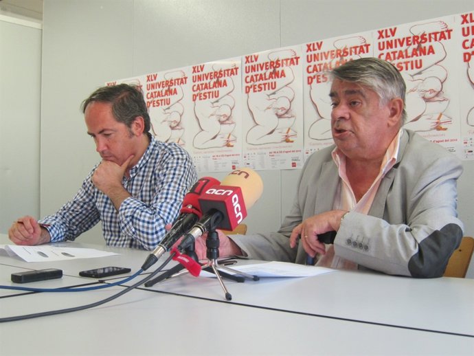 El gerente de la UCE, J.Maluquer, y el rector, J.Sales