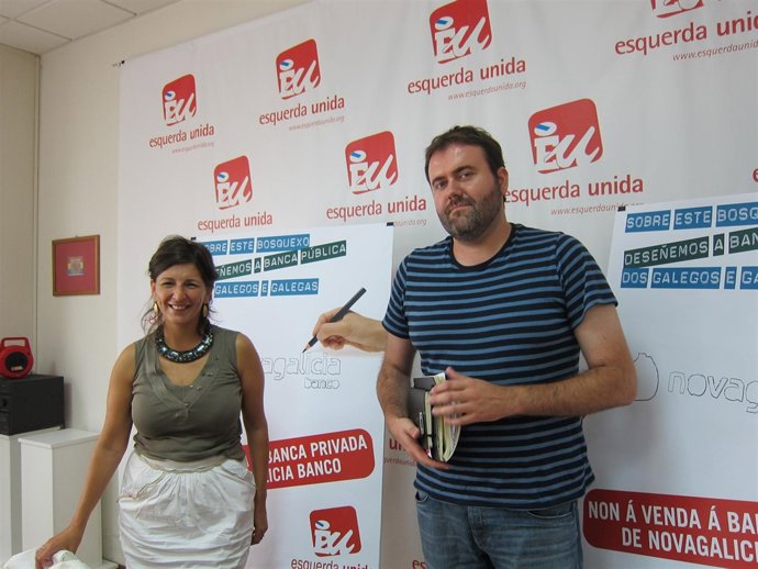 Campaña EU sobre banca, Yolanda Díaz y Rubén Pérez
