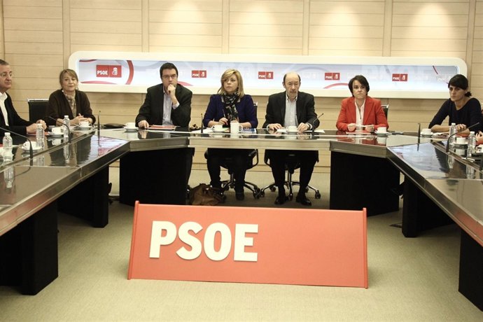 Ejecutiva Federal del PSOE, con Rubalcaba, Óscar López y Rubalcaba