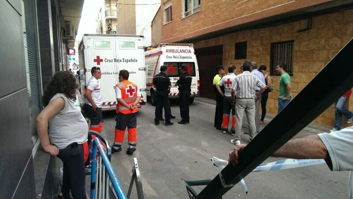 Sanitarios en el lugar del suceso