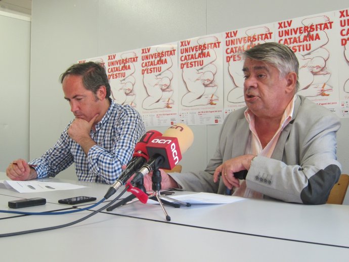 El gerente de la UCE, J.Maluquer, y el rector, J.Sales