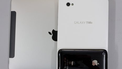 Samsung Galaxy Tab 7, iPad y iPhone de Apple