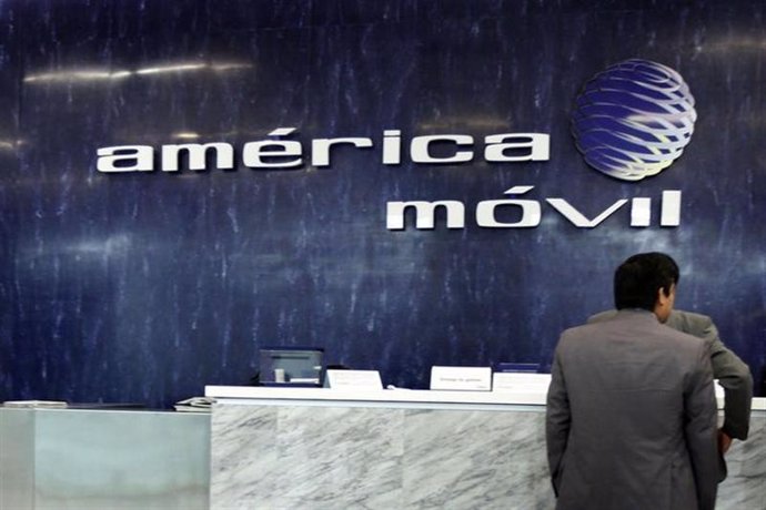 Imagen de la recepción de una sede de la compañía América Móvil en la Ciudad de 