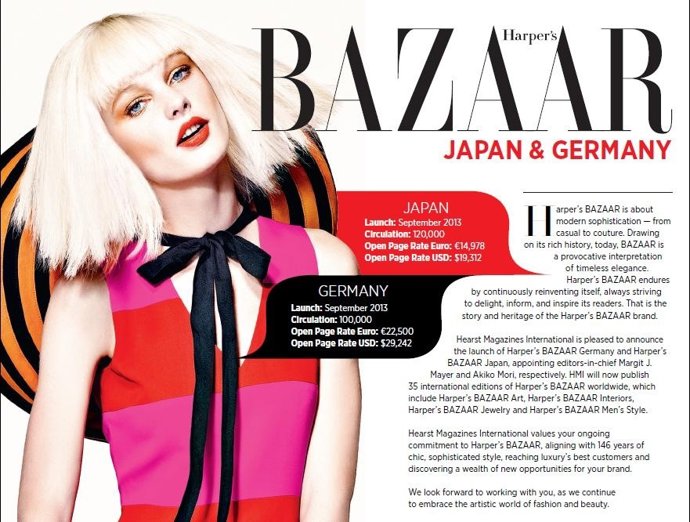 Lanzamiento de Harper's Bazaar en Alemania y Japón