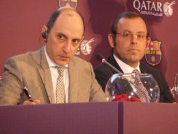  Akbar Al-Baker (Dtor.Ejecutivo Qatar Airways) S.Rosell (Pte.FC Barcelona)
