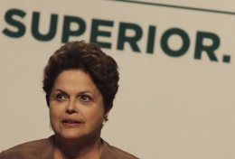 La presidenta de Brasil, Dilma Rousseff, a su llegada a una ceremonia en Sao Pau